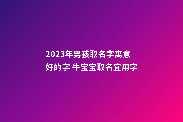 2023年男孩取名字寓意好的字 牛宝宝取名宜用字